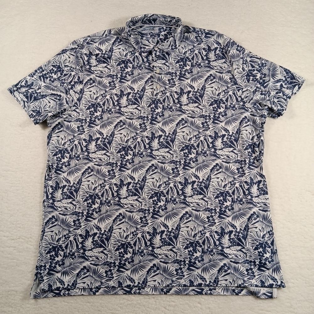 Johnnie O Shirt Mens XXL Prep-Formance  Golf Hawaiian Floral Dad Vacation